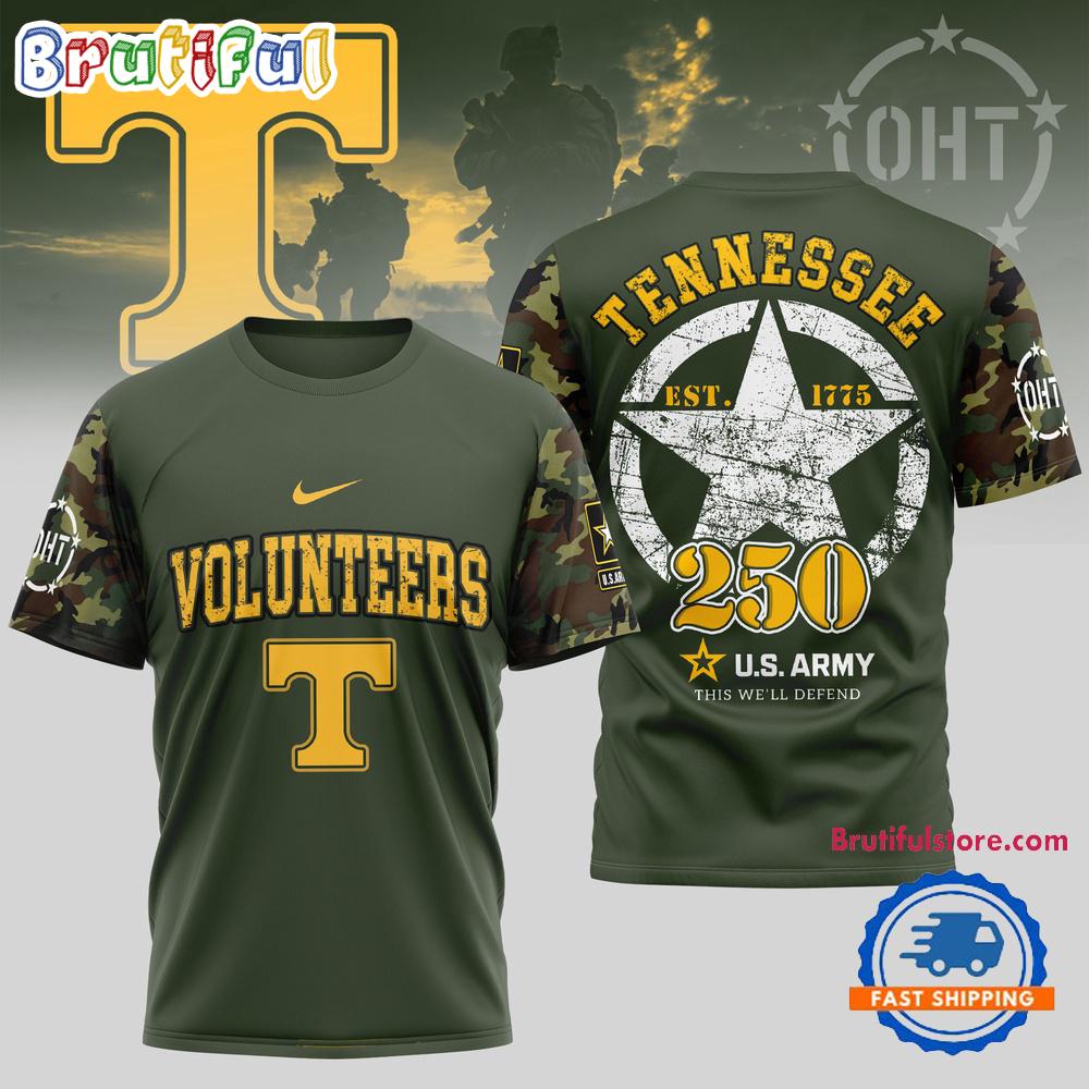 Tennessee Volunteers 250 Years US Army Limited 3D Shirt