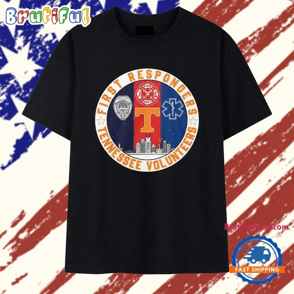 Tennessee Volunteers First Responders Police Fire EMS Tribute T Shirt