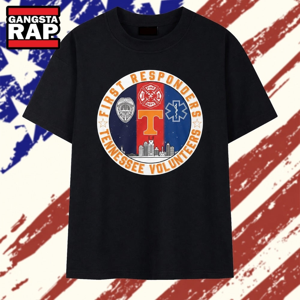 Tennessee Volunteers First Responders Police Fire EMS Tribute T Shirt
