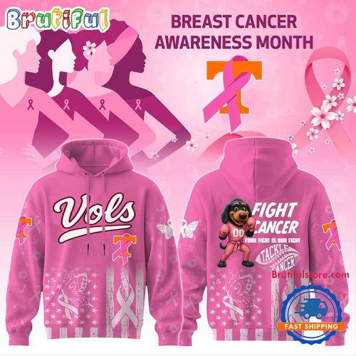 Tennessee Volunteers Football Your Fight Is Our Fight Tackle Cancer 2025 Hoodie Shirt