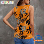 Tennessee Volunteers Hibiscus Pattern Women’s V-Neck Ribbed Tank Top