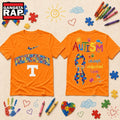 Tennessee Volunteers NCAA Autism Awareness Puzzle Ribbon Hoodie T-Shirt