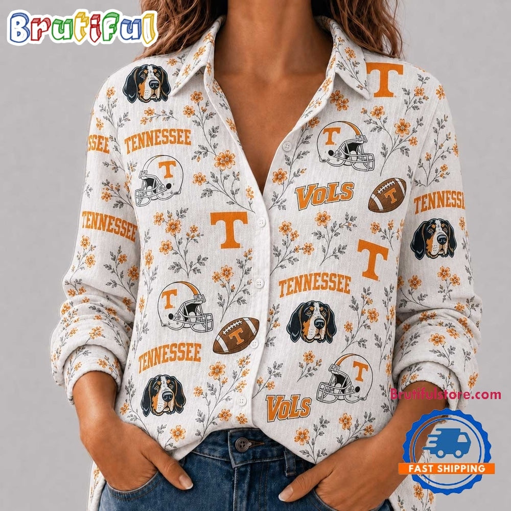 Tennessee Volunteers NCAA College Spirit Blossoms Women Casual Shirt