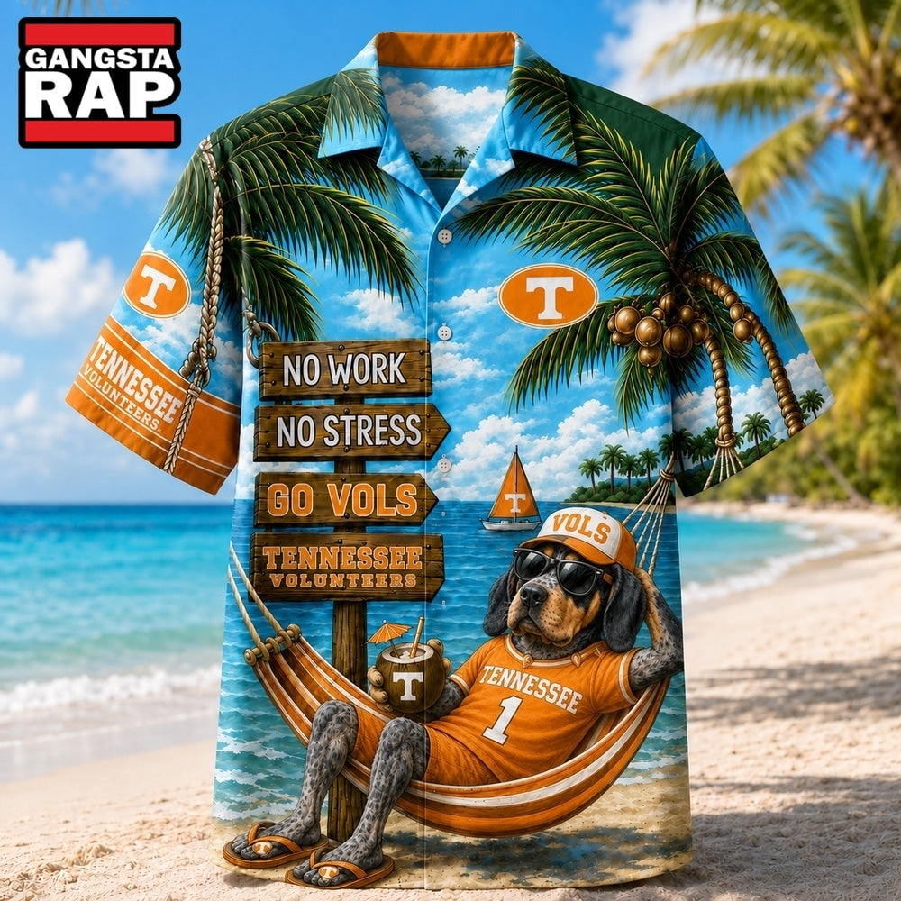 Tennessee Volunteers NCAA No Work No Stress Hawaiian Shirt