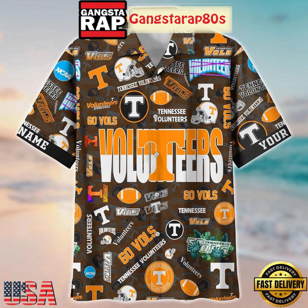 Tennessee Volunteers Solgan Go Vols True Fan Spirit Custom Name Aloha Hawaiian Shirt