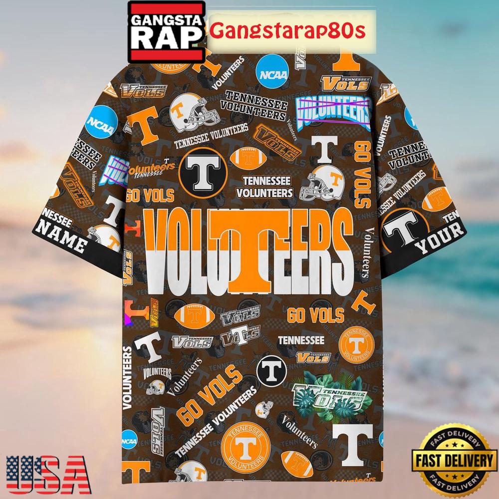 Tennessee Volunteers Solgan Go Vols True Fan Spirit Custom Name Aloha Hawaiian Shirt
