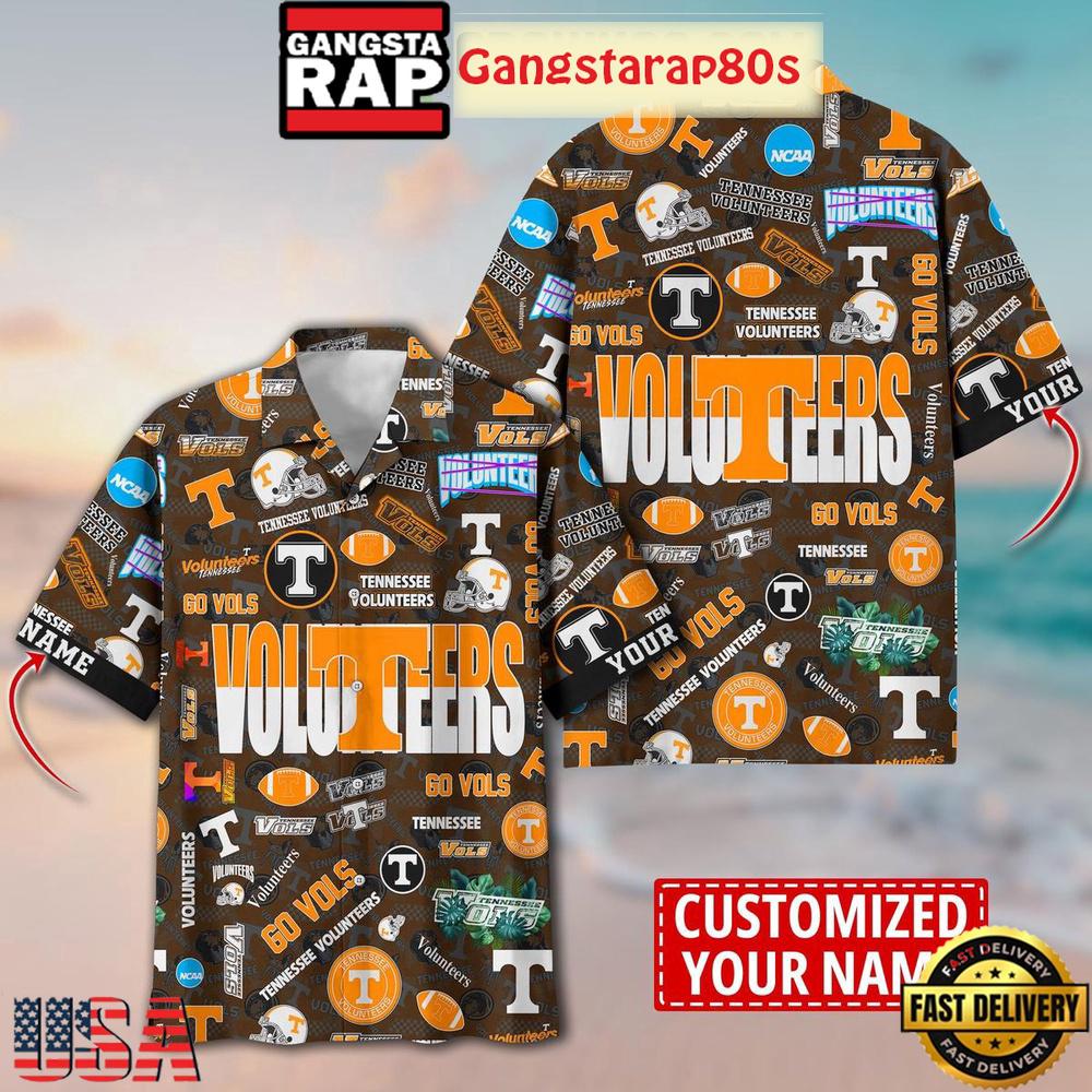 Tennessee Volunteers Solgan Go Vols True Fan Spirit Custom Name Aloha Hawaiian Shirt