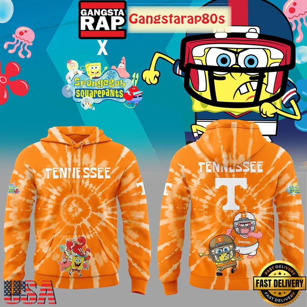 Tennessee Volunteers SpongeBob SquarePants All Over Print Hoodie
