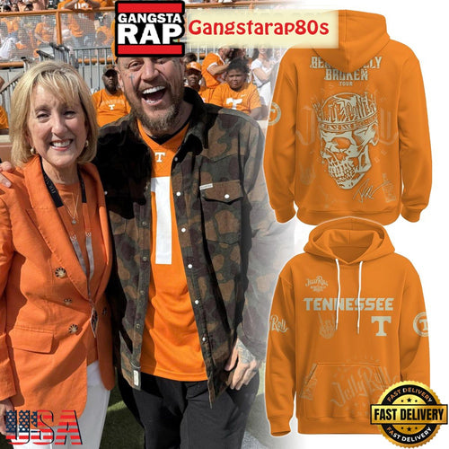 Tennessee Volunteers x Jelly Roll Beautifully Broken Tour 2025 Special Edition All Over Print Hoodie