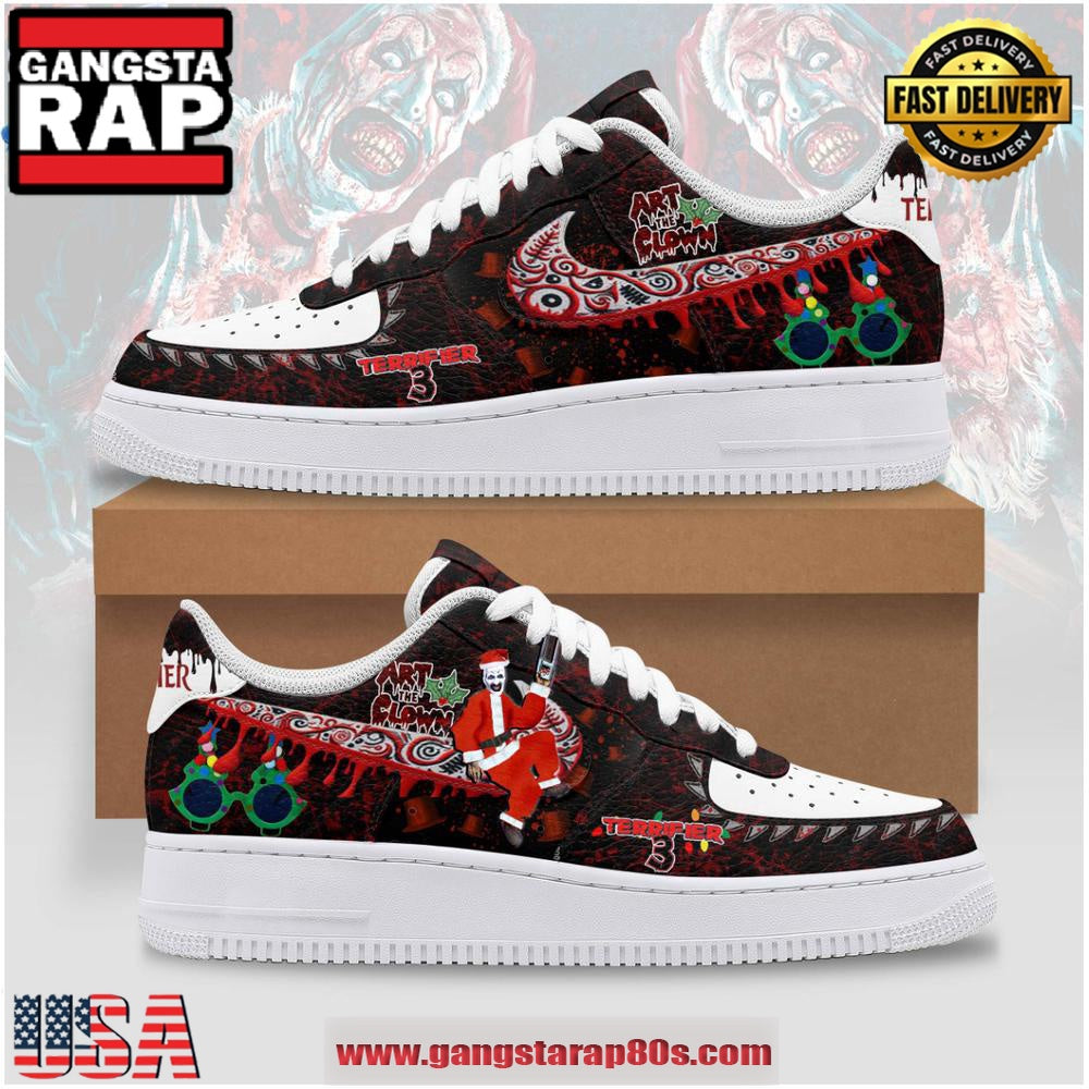 Terrifier 3 Santa Clown Christmas Air Force 1 Running Sneakers Shoes