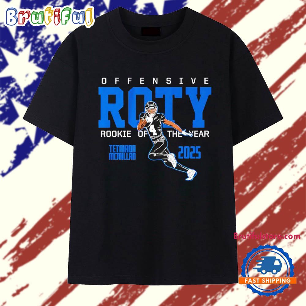 Tetairoa McMillan Carolina Panthers 2025 Offensive ROTY Rookie of the Year T Shirt