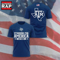 Texas A&M Aggies 20 Years Standing For America Blue T Shirt