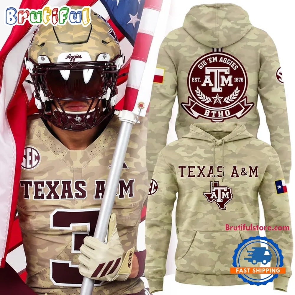 Texas A&M Aggies 2026 Honor & Support Camo Limited Edition Hoodie T-Shirt