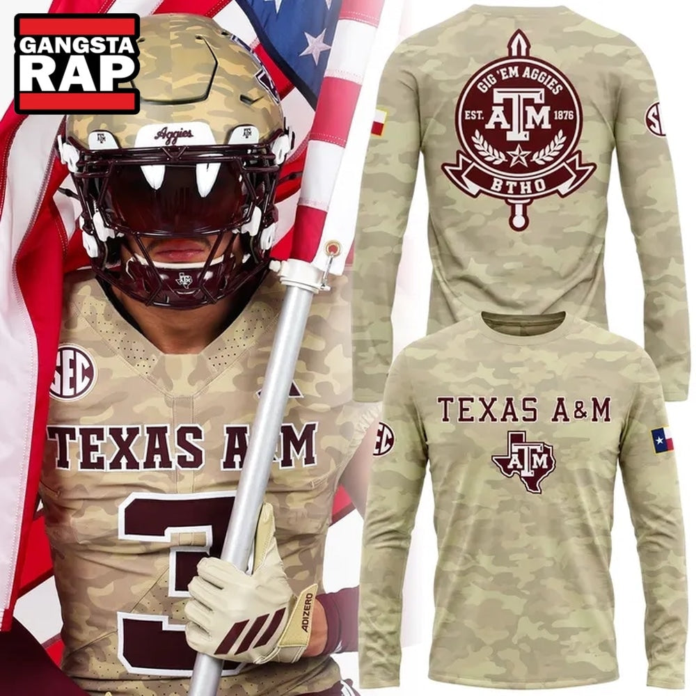 Texas A&M Aggies 2026 Honor & Support Camo Long Sleeve Shirt