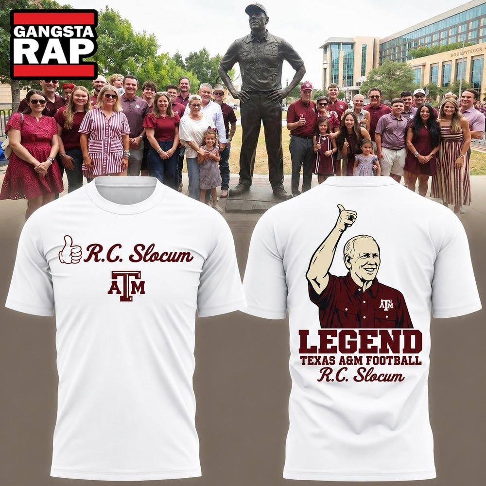 Texas A&M Aggies Honoring Coach R.C. Slocum 2026 White T Shirt