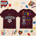 Texas A&M Aggies NCAA Autism Awareness Puzzle Ribbon T Shirt