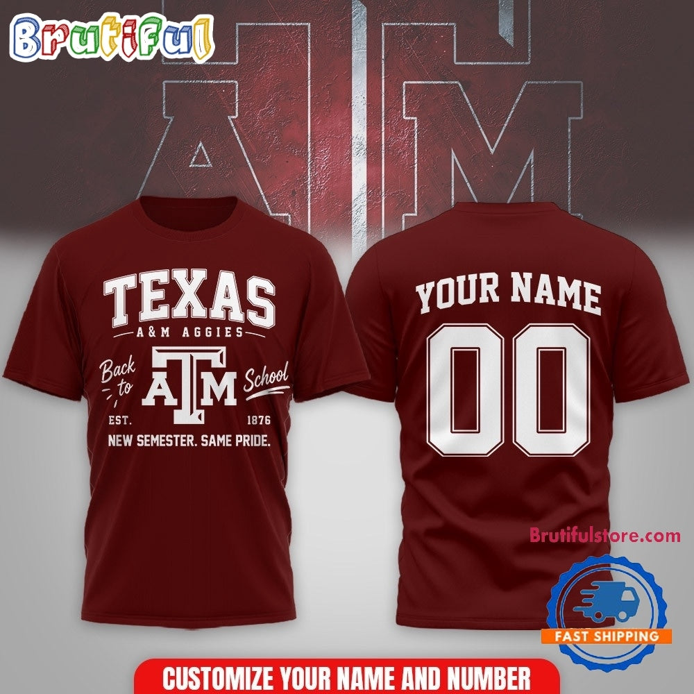 Texas A&M Aggies NCAA Campus Pride Back to School 2026 Personalized 3D Shirt