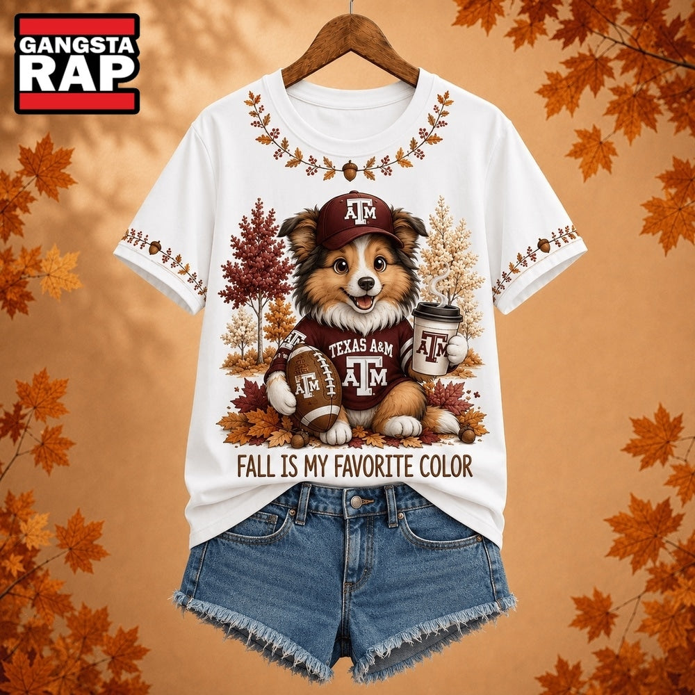 Texas A&M Aggies NCAA Fall Is My Favorite Color Football Unisex 3D Shirt