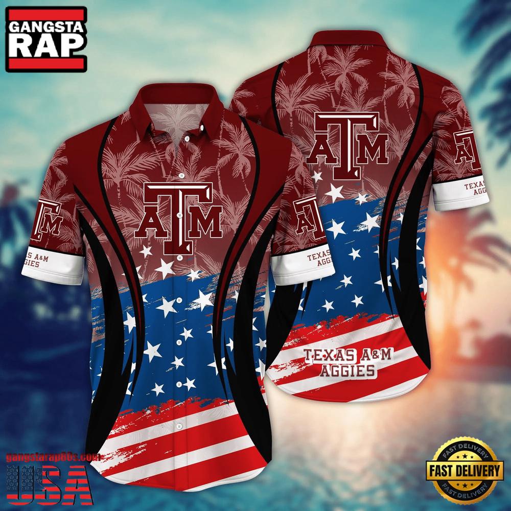 MLB Texas A&ampM Aggies Team Logo Hot Summer Aloha Hawaiian Shirt
