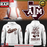 Texas A&M Aggies Baseball 2025 White All Over Print Hoodie