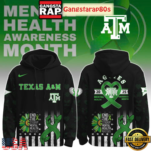 Texas A&M Aggies Mental Health Awareness Special Edition All Over Print Hoodie