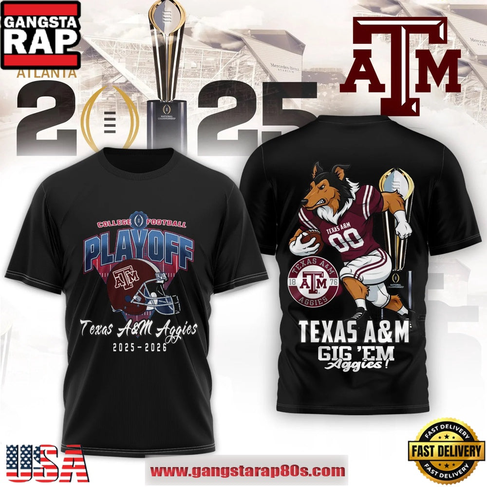 Texas A&M Aggies NCAA College Football Playoff 2025-26 T Shirt