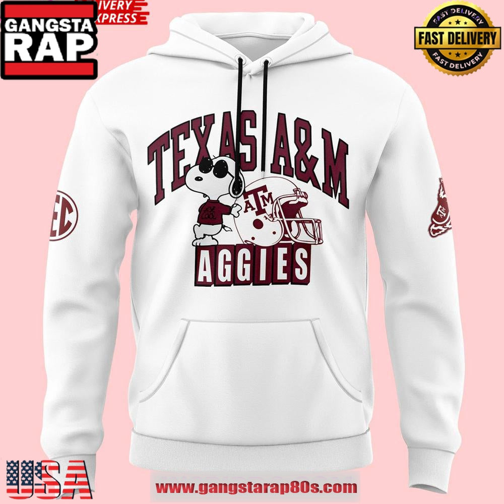 Texas A&M Aggies x Peanuts Night 2025 Hoodie Shirt