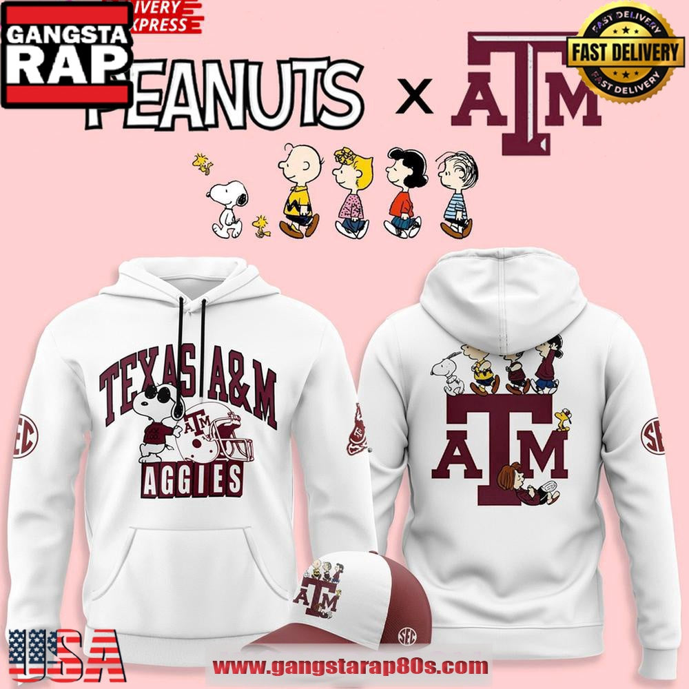 Texas A&M Aggies x Peanuts Night 2025 Hoodie Shirt