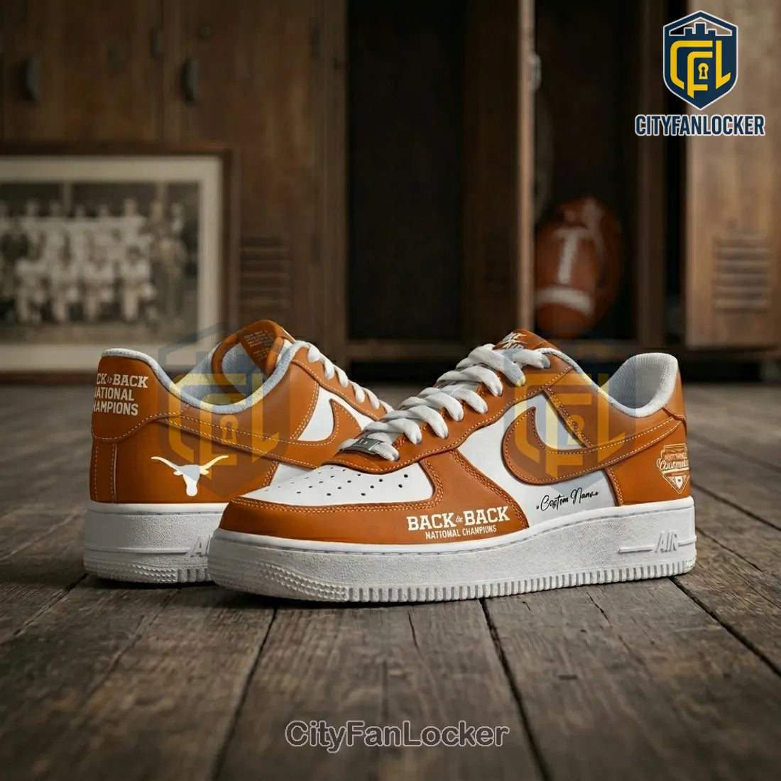 Texas Longhorns 2026 National Champions Custom Air Force 1 Sneakers