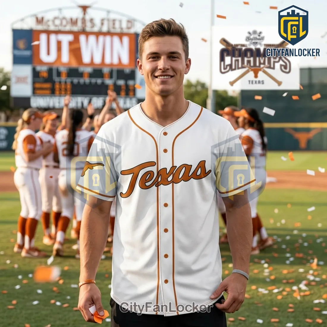 Texas Longhorns 2026 SEC Softball Tournament Champions Baseball Jersey