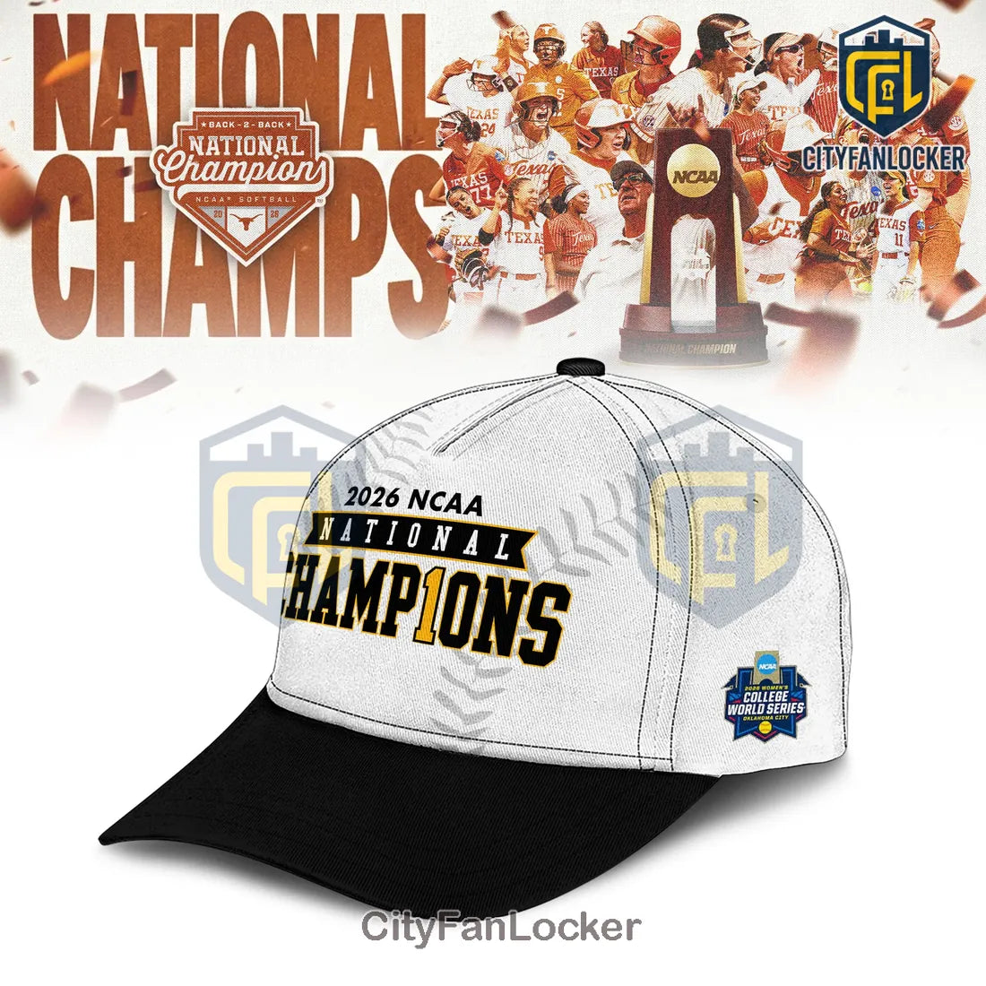 Texas Longhorns Back-to-Back Softball Champions 2026 Hoodie