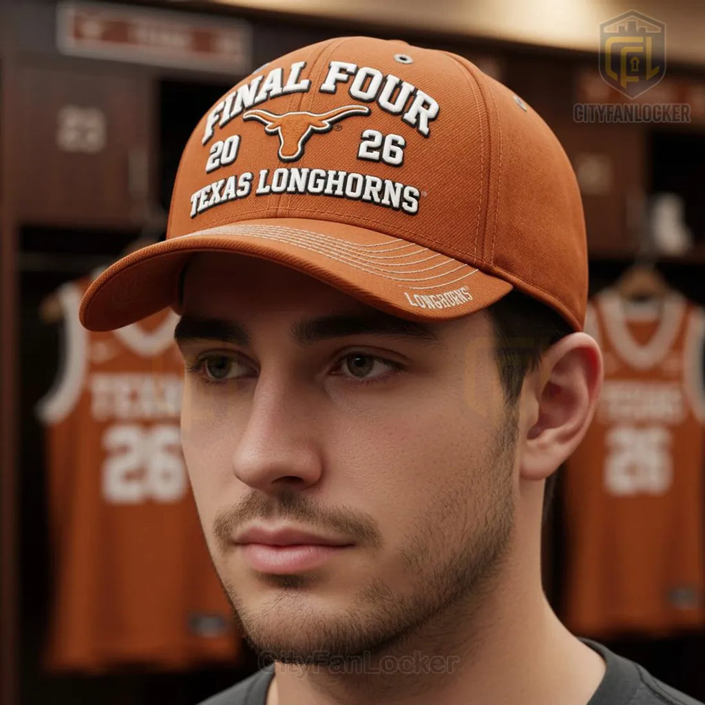 Texas Longhorns Final Four 2026 Commemorative Premium Embroidered Baseball Cap