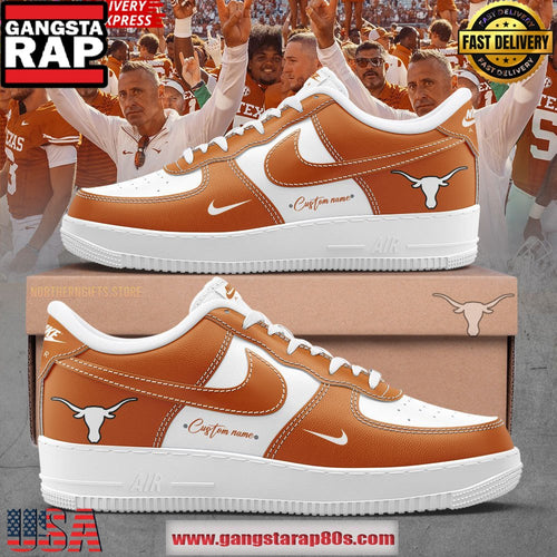 Texas Longhorns Football Custom Air Force 1 Sneakers Shoes