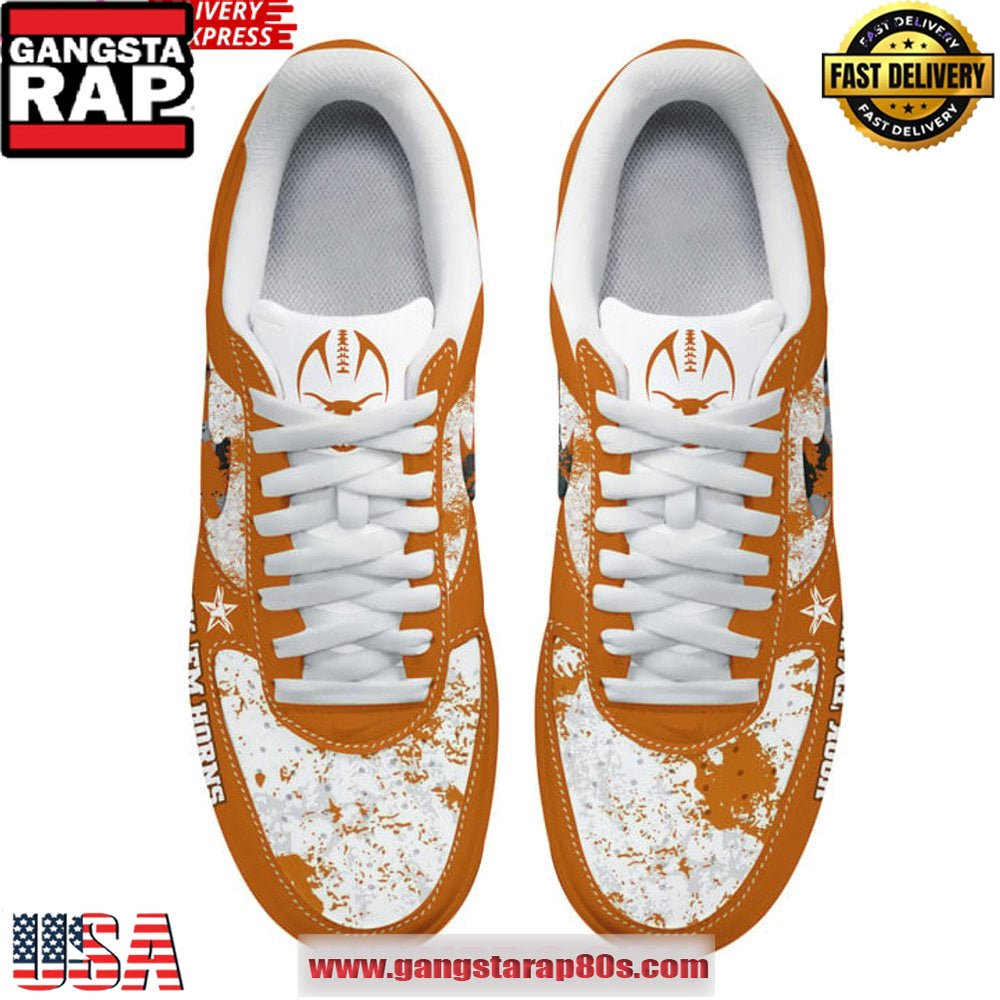 Texas Longhorns Get Hooked Limited Edition Air Force 1 Running Sneakers Shoes