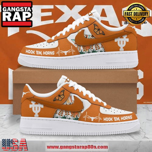 Texas Longhorns Hook Em Horns Air Force 1 Running Sneakers Shoes