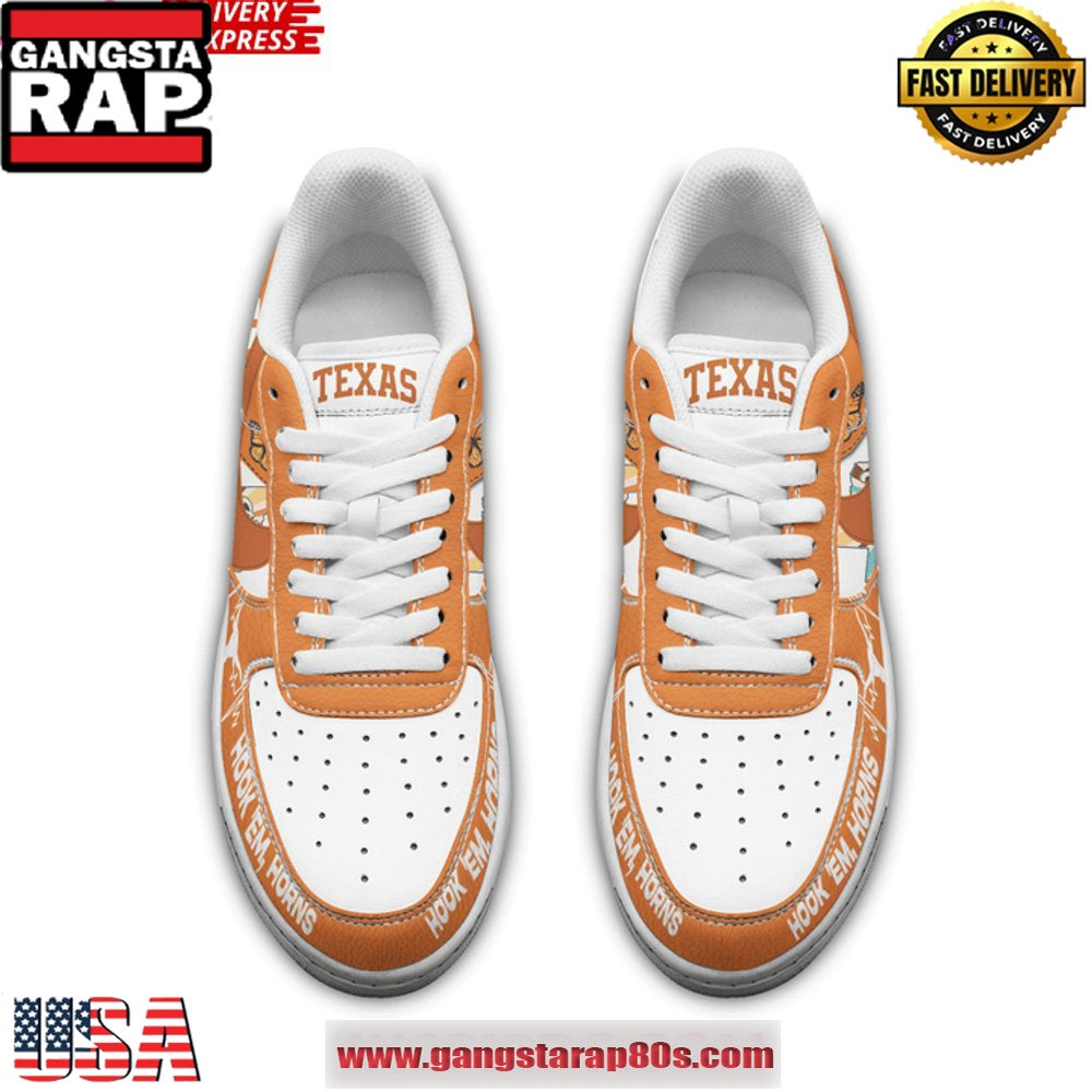 Texas Longhorns Limited Edition Air Force 1 Running Sneakers Shoes