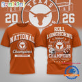 Texas Longhorns NCAA Road to Glory 2026 Football Champions 3D Shirt