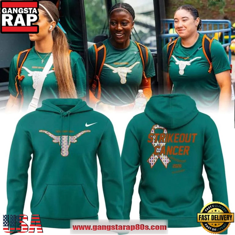 Texas Longhorns Softball 2026 Strikeout Cancer Inspirational Sports Hoodie T-Shirt