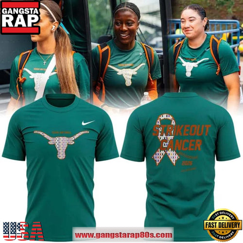 Texas Longhorns Softball 2026 Strikeout Cancer Inspirational Sports T Shirt