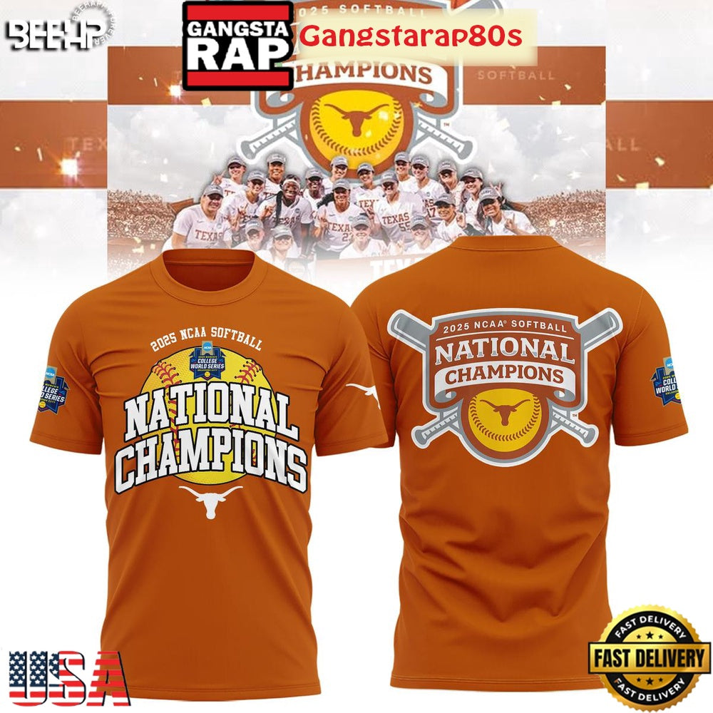 Texas Longhorns Softball Women’s College World Champions 2025 All Over Print T-Shirt Hoodie
