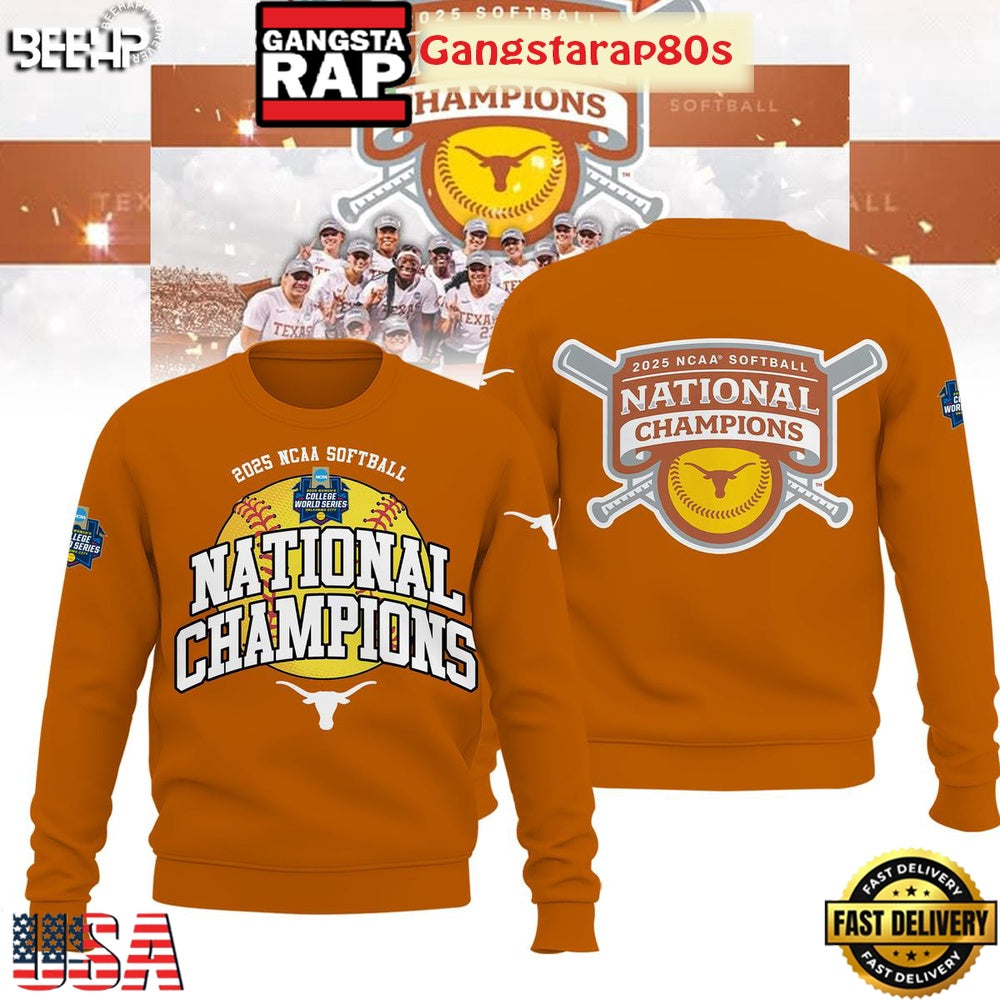 Texas Longhorns Softball Women’s College World Champions 2025 All Over Print T-Shirt Hoodie