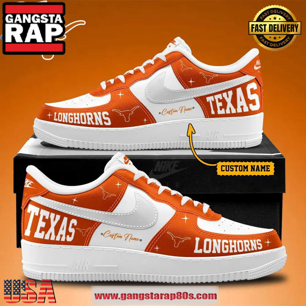 Texas Longhorns Special Limited Edition Air Force 1 Sneakers Running Sneakers Shoes