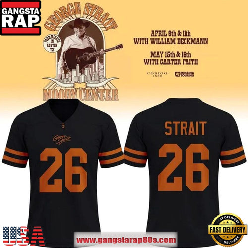 Texas Longhorns x George Strait Tour 2026 Black Football Jersey