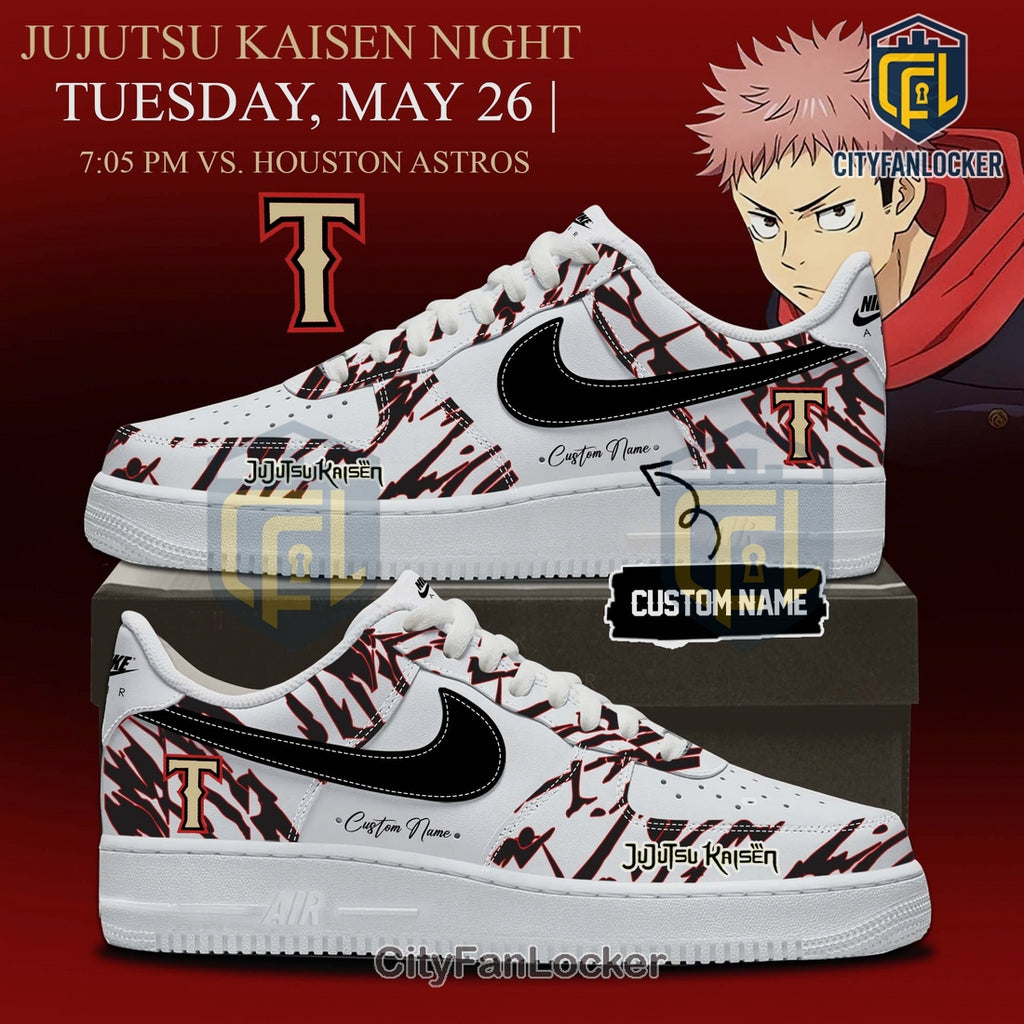 Texas Rangers Jujutsu Kaisen Anime Custom Name Air Force 1