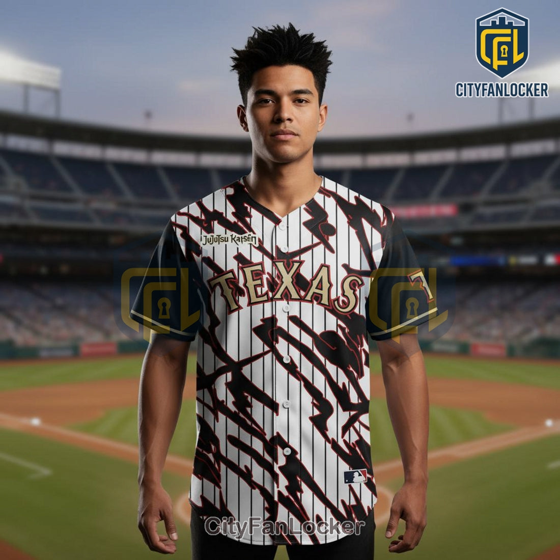 Texas Rangers Jujutsu Kaisen Custom Baseball Jersey 2026