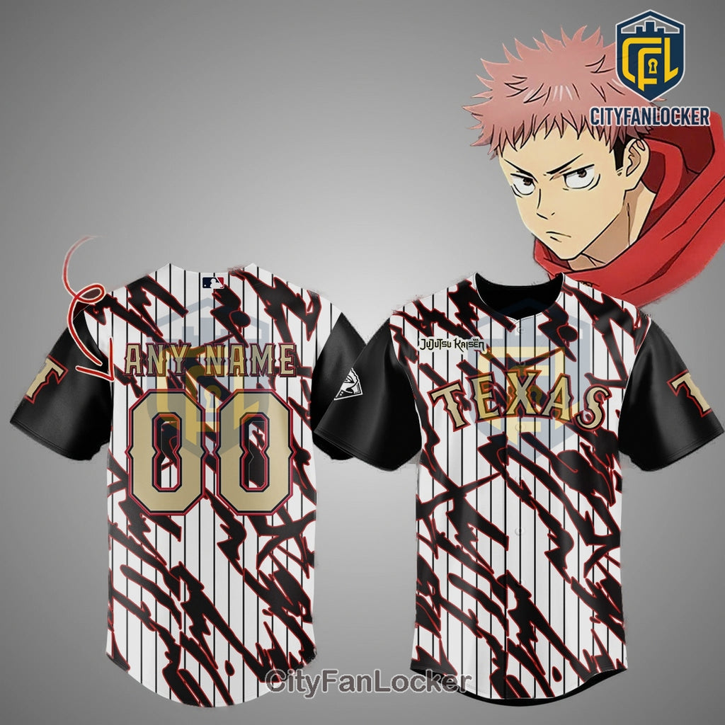 Texas Rangers Jujutsu Kaisen Custom Baseball Jersey 2026