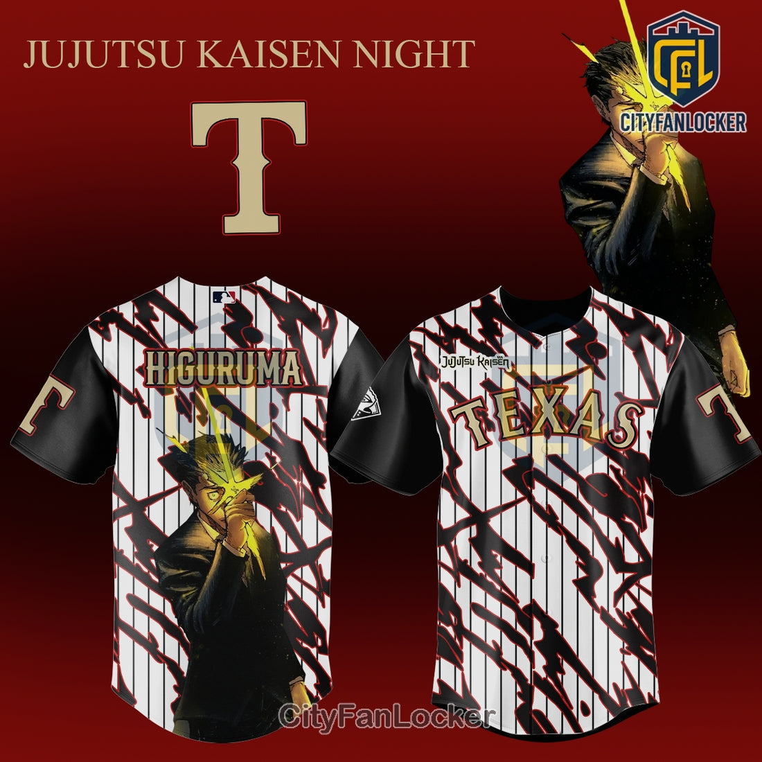 Texas Rangers Jujutsu Kaisen Night 2026 Anime Baseball Jersey