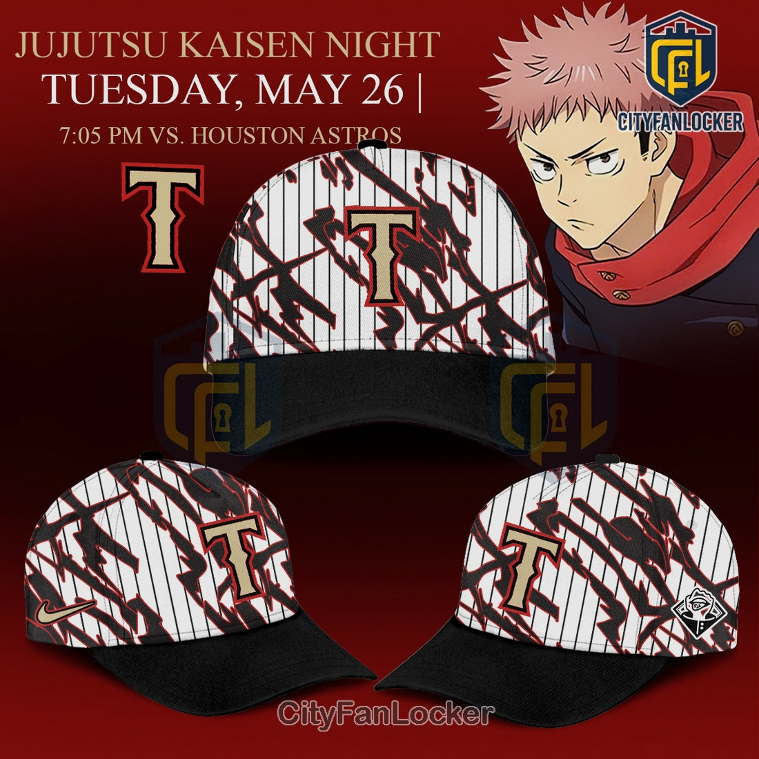 Texas Rangers Jujutsu Kaisen Night 2026 Anime Baseball Jersey