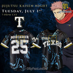 Texas Rangers Jujutsu Kaisen Night Sorcerer Baseball Jersey