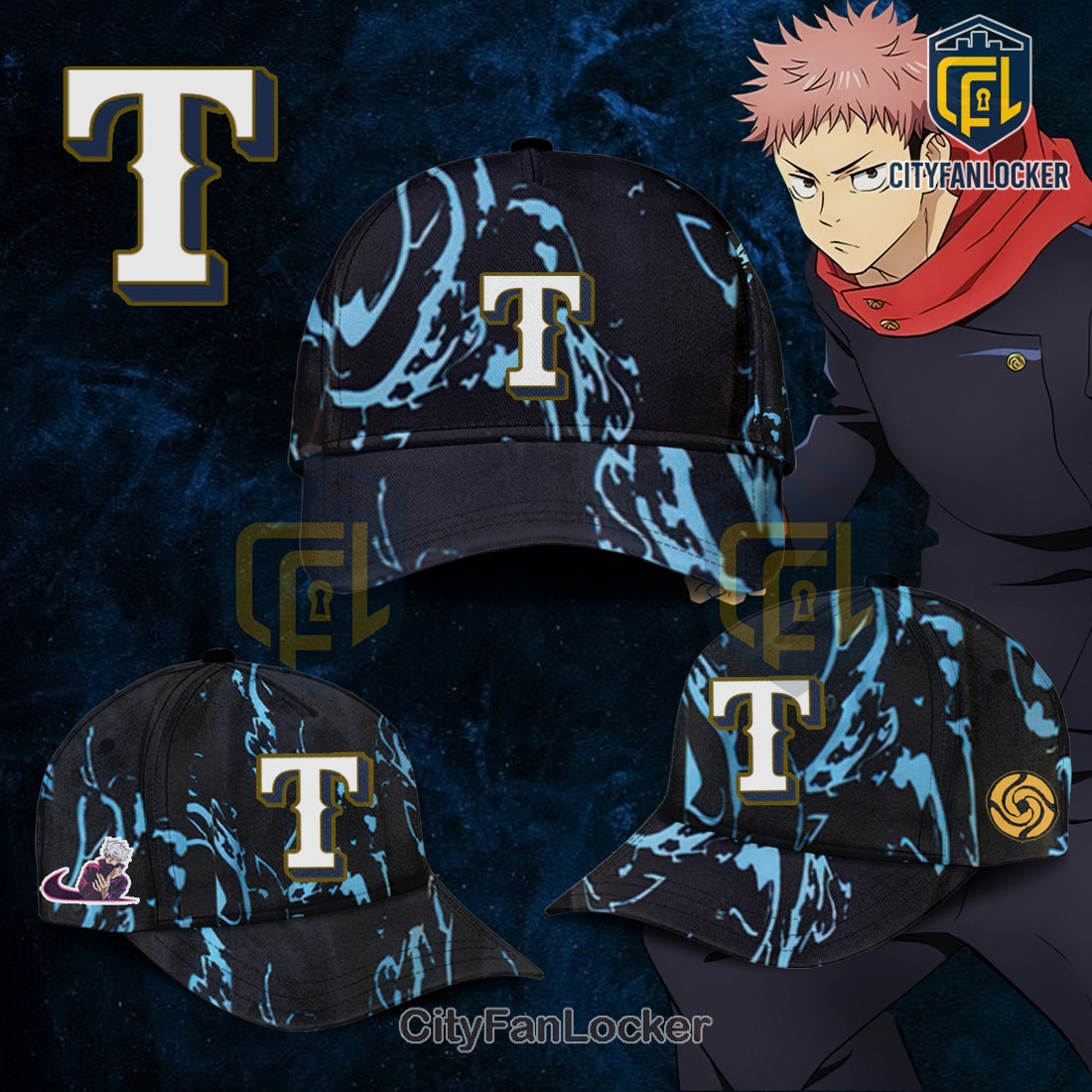 Texas Rangers Jujutsu Kaisen Night Sorcerer Baseball Jersey